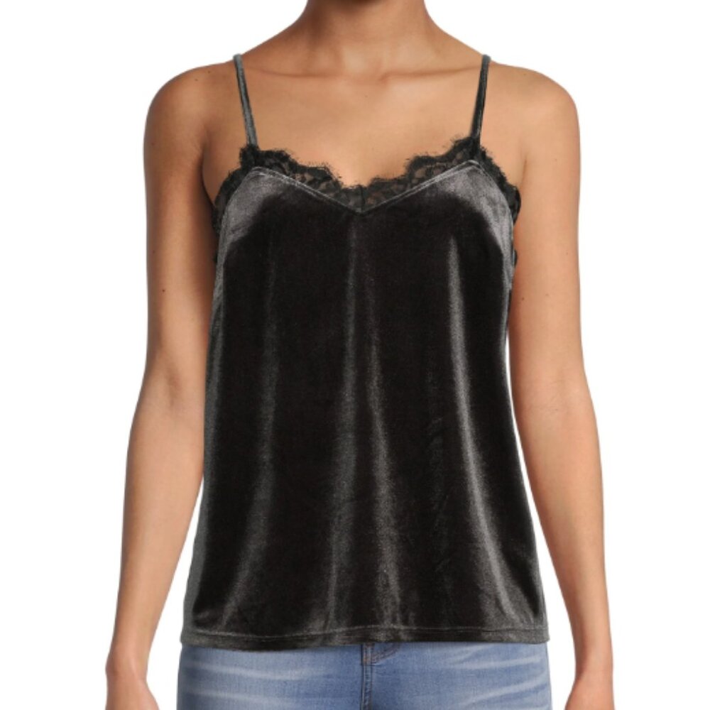 Black Velvet Lace Cami Top No Boundaries